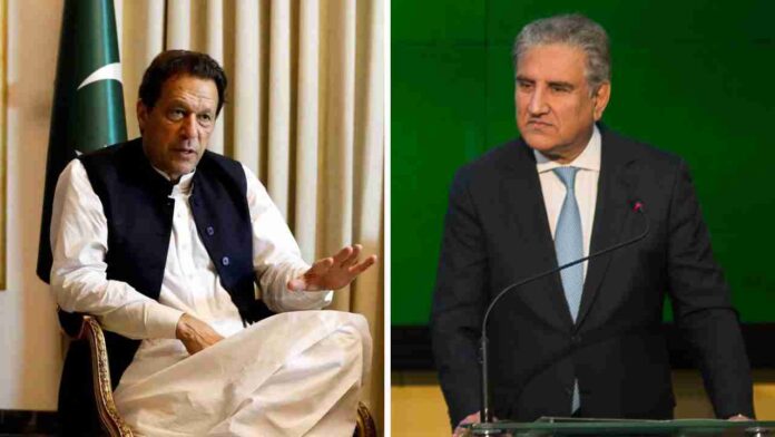 Image featuring Imran Khan on the left and Shah Mahmood Qureshi on the right, central figures in the cipher case discussed in the article