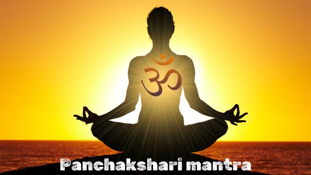 An image of a person sitting and chanting the Panchakshari mantra.